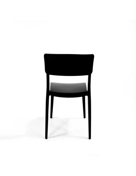 Wing - Chaise empilable en polypropylène noir | Lot de 4