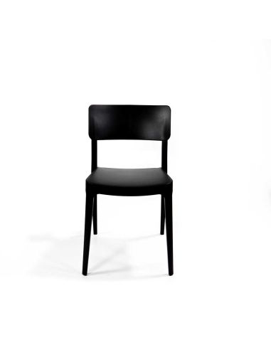 Wing - Chaise empilable en polypropylène noir | Lot de 4