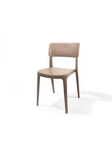 Wing - Chaise empilable en polypropylène sable | Lot de 4