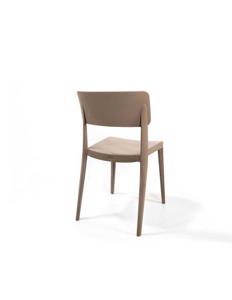 Wing - Chaise empilable en polypropylène sable | Lot de 4