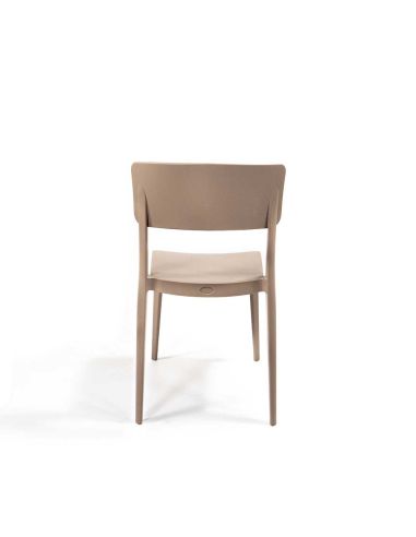Wing - Chaise empilable en polypropylène sable | Lot de 4