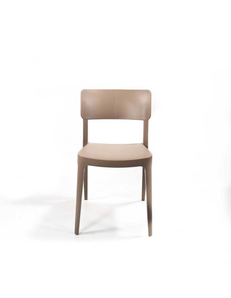 Wing - Chaise empilable en polypropylène sable | Lot de 4