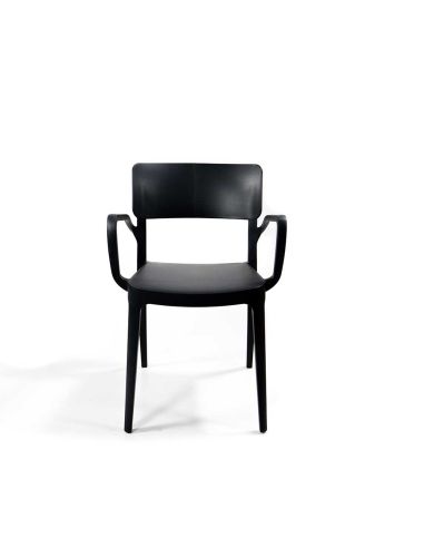 Wing - Chaise empilable en polypropylène noir | Lot de 4