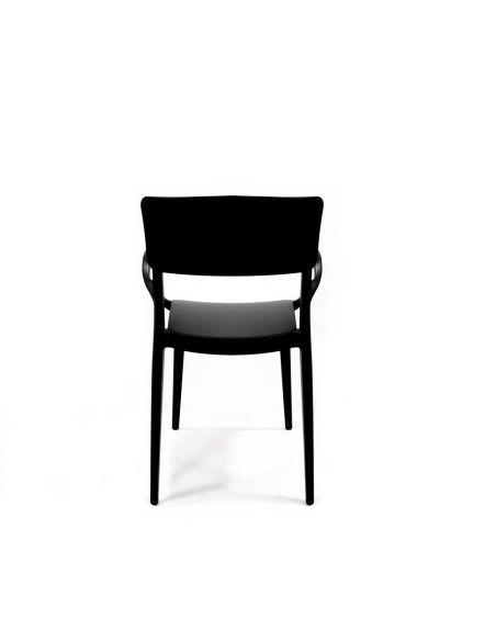 Wing - Chaise empilable en polypropylène noir | Lot de 4