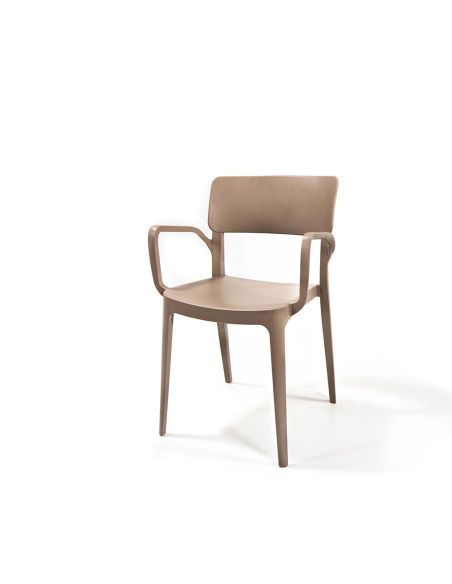 Wing - Chaise empilable en polypropylène sable | Lot de 4