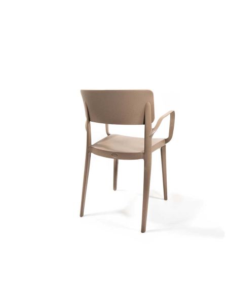 Wing - Chaise empilable en polypropylène sable | Lot de 4