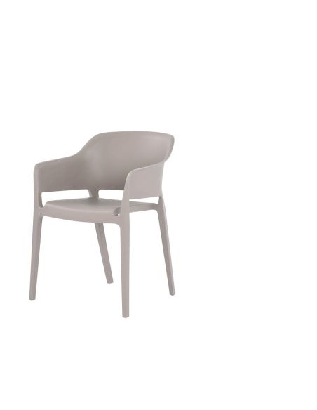 Giethoorn - Chaise empilable en polypropylène gris clair | Lot de 4