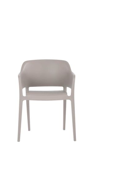 Giethoorn - Chaise empilable en polypropylène gris clair | Lot de 4