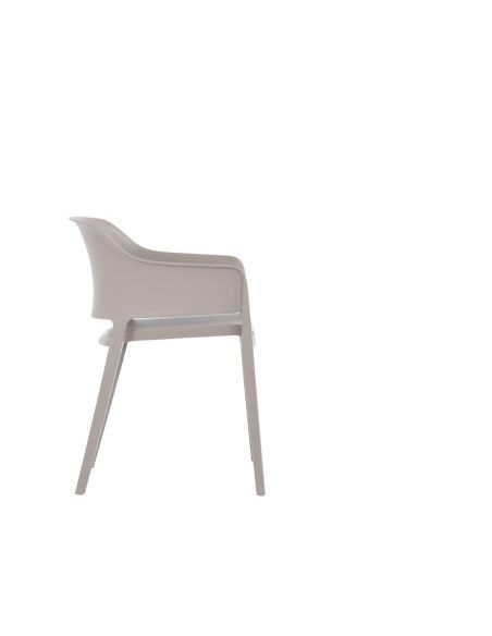 Giethoorn - Chaise empilable en polypropylène gris clair | Lot de 4