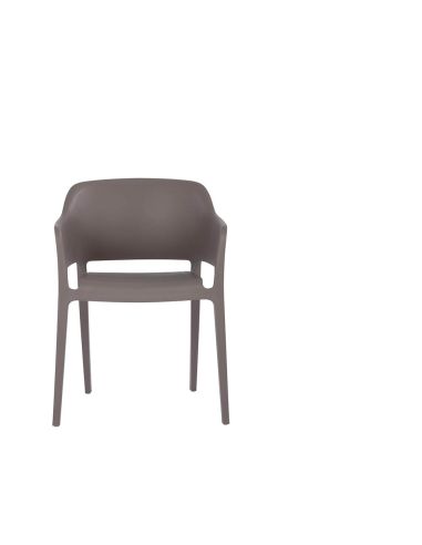 Giethoorn - Chaise empilable en polypropylène gris moyen | Lot de 4