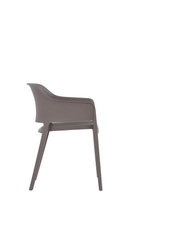 Giethoorn - Chaise empilable en polypropylène gris moyen | Lot de 4