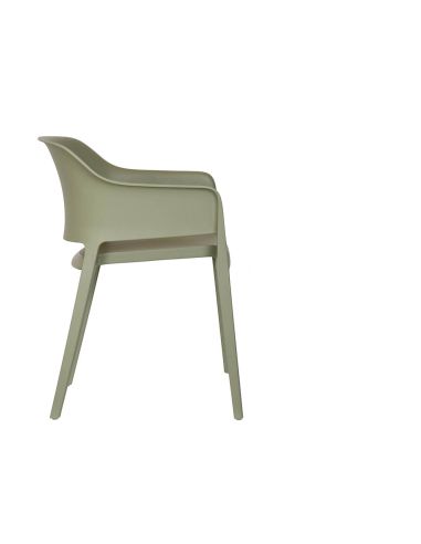 Giethoorn - Chaise empilable en polypropylène vert mousse | Lot de 4