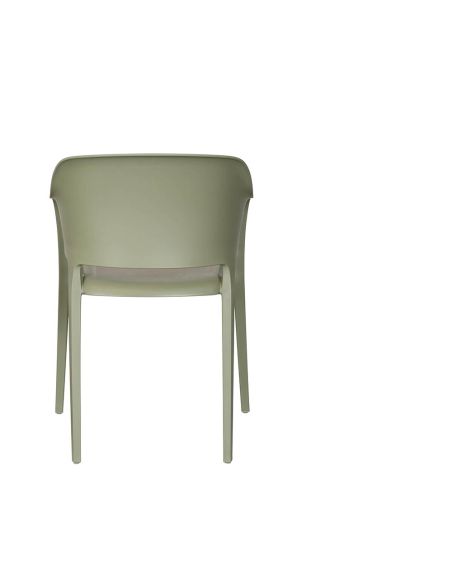 Giethoorn - Chaise empilable en polypropylène vert mousse | Lot de 4