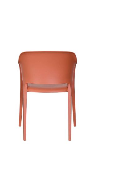 Giethoorn - Chaise empilable en polypropylène terracotta | Lot de 4