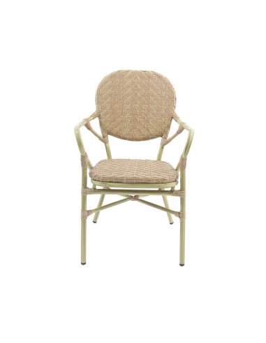 Tango - Chaise de bistrot en rotin synthétique bambou-naturel | Lot de 4