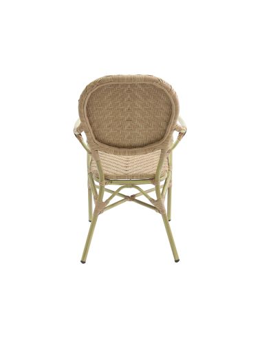 Tango - Chaise de bistrot en rotin synthétique bambou-naturel | Lot de 4