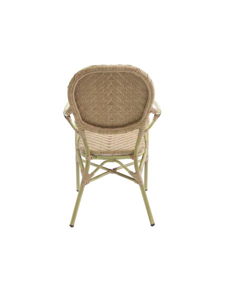 Tango - Chaise de bistrot en rotin synthétique bambou-naturel | Lot de 4