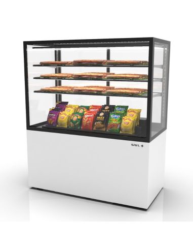 Vitrine neutre Série INTEGRA - 3 niveaux | SAYL - IN120-140N