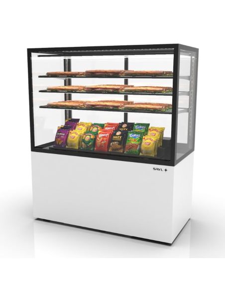 Vitrine neutre Série INTEGRA - 3 niveaux | SAYL - IN120-140N