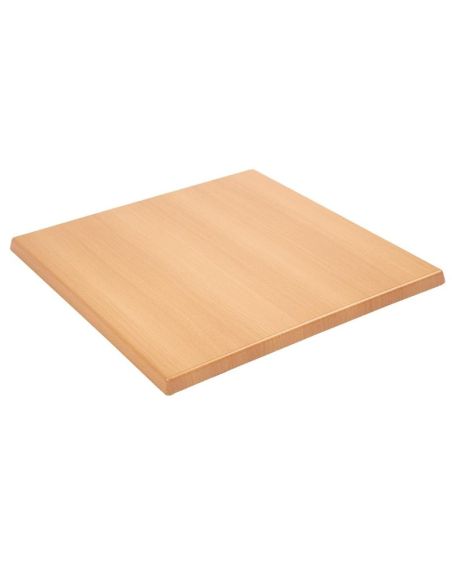 Plateau de table carré effet hêtre 600mm | Bolero - GG634
