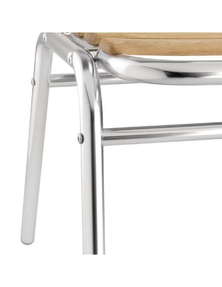 Chaises bistro frêne et aluminium | Bolero - GK997