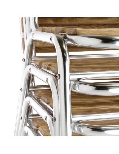 Chaises bistro frêne et aluminium | Bolero - GK997