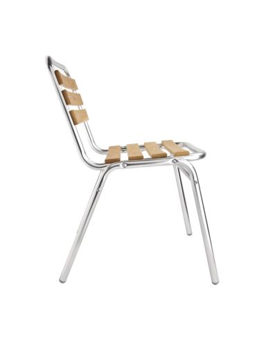 Chaises bistro frêne et aluminium | Bolero - GK997