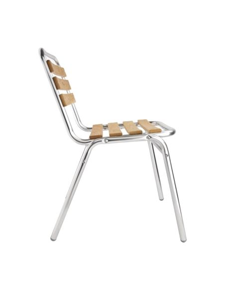 Chaises bistro frêne et aluminium | Bolero - GK997