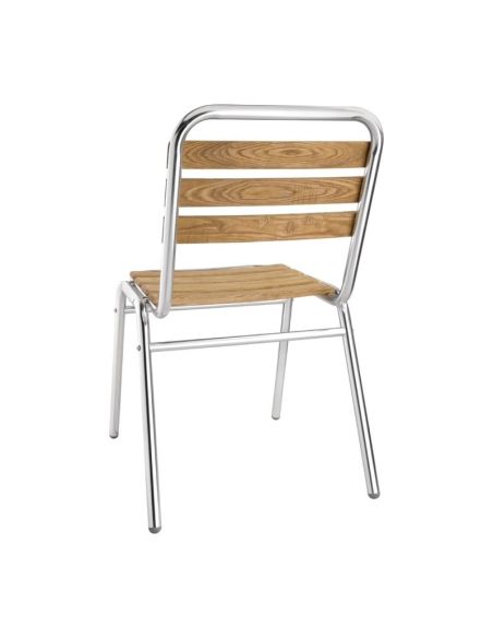 Chaises bistro frêne et aluminium | Bolero - GK997