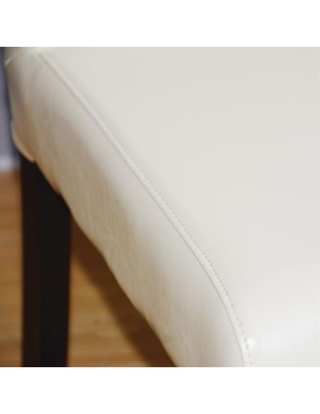 Chaises simili cuir crème rembourrées intérieur - Lot de 2 - GH444 | Bolero