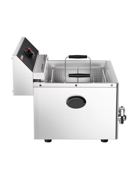 Friteuse électrique à poisson avec robinet de vidange - 20,4 L 5 kW