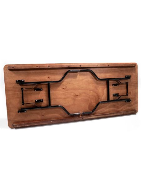 Zane - Table de banquet pliable rectangulaire 183x76 cm Noir/Bois