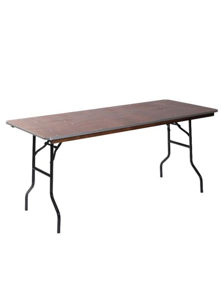 Zane - Table de banquet pliable rectangulaire 220x76 cm Noir/Bois