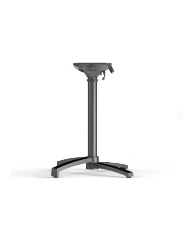X Cross table de bistrot avec piètement noir + plateau HPL noir Ø70 cm