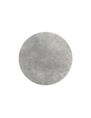 X Cross table de bistrot avec piètement noir + plateau HPL Moonstone Ø70 cm