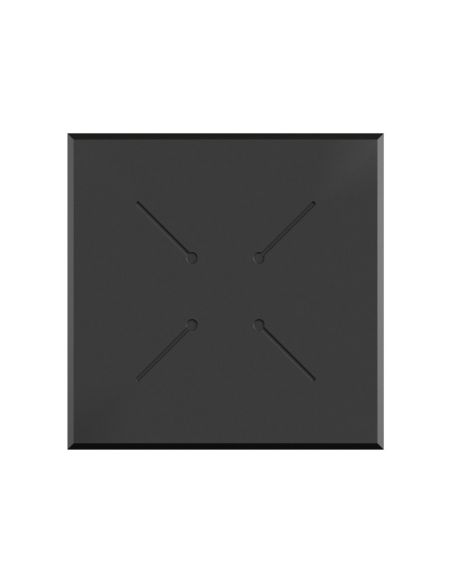 X Cross table de bistrot avec piètement noir + plateau HPL noir 70x70 cm