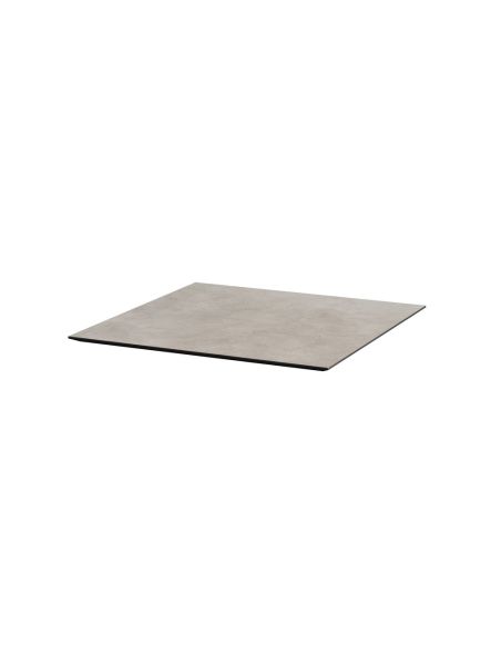 X Cross table de bistrot avec piètement noir + plateau HPL Moonstone 70x70 cm