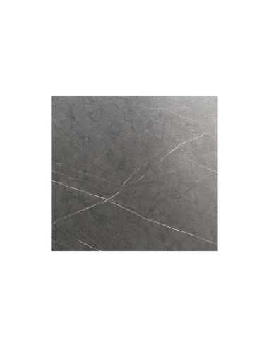 X Cross table de bistrot avec piètement noir + plateau HPL Midnight Marble 70x70 cm