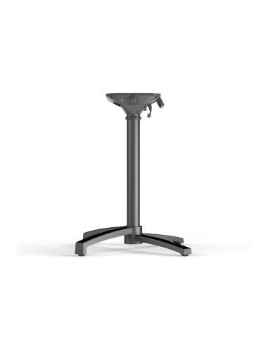 X Cross table de bistrot avec piètement noir + plateau HPL noir 70x70 cm