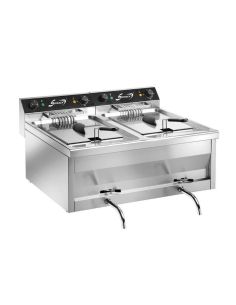 Friteuse électrique à poser - 2 cuves - 2 x 12 L - 18 kW | Sofraca
