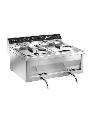 Friteuse électrique à poser - 2 cuves - 2 x 12 L - 18 kW | Sofraca