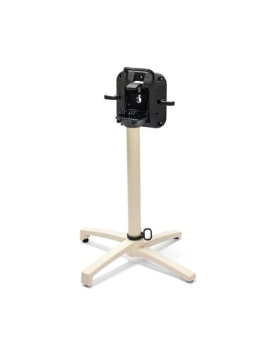 X Cross table de bistrot avec piètement sable + plateau HPL noir Ø70 cm