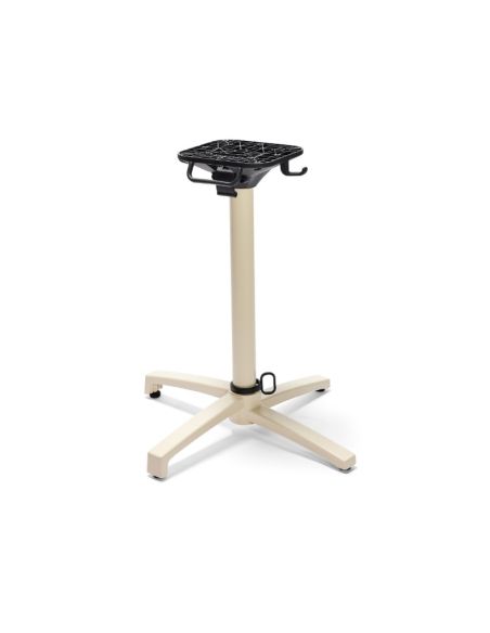 X Cross table de bistrot avec piètement sable + plateau HPL Midnight Marble Ø70 cm