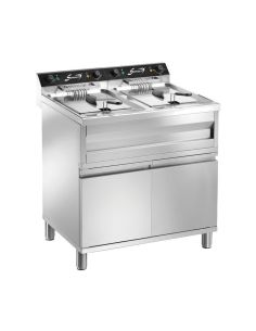 Friteuse électrique sur meuble - 2 cuves - 2x 12 L - 18kW | Sofraca