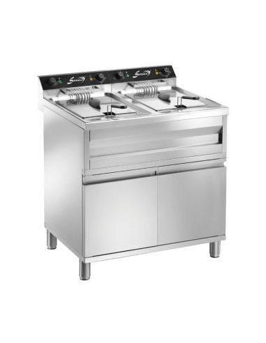 Friteuse électrique sur meuble - 2 cuves - 2x 12 L - 18kW | Sofraca