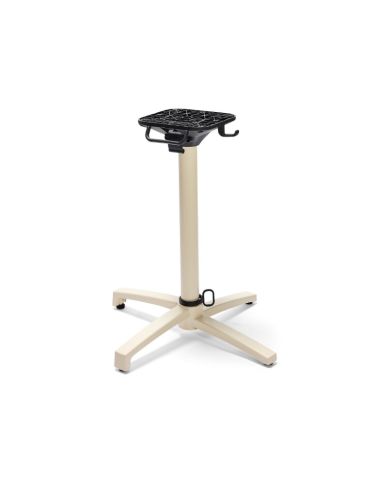 X Cross table de bistrot avec piètement sable + plateau HPL Midnight Marble 70x70 cm