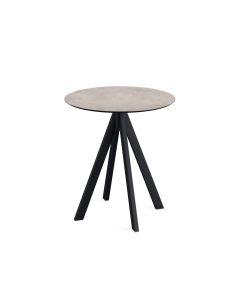 Infinity table de bistrot avec piètement noir + plateau HPL Moonstone Ø70 cm