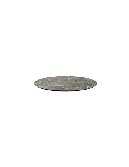 Infinity table de bistrot avec piètement noir + plateau HPL Galaxy Marble Ø70 cm