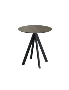 Infinity table de bistrot avec piètement noir + plateau HPL Midnight Marble Ø70 cm