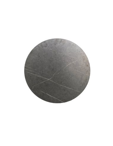 Infinity table de bistrot avec piètement noir + plateau HPL Midnight Marble Ø70 cm